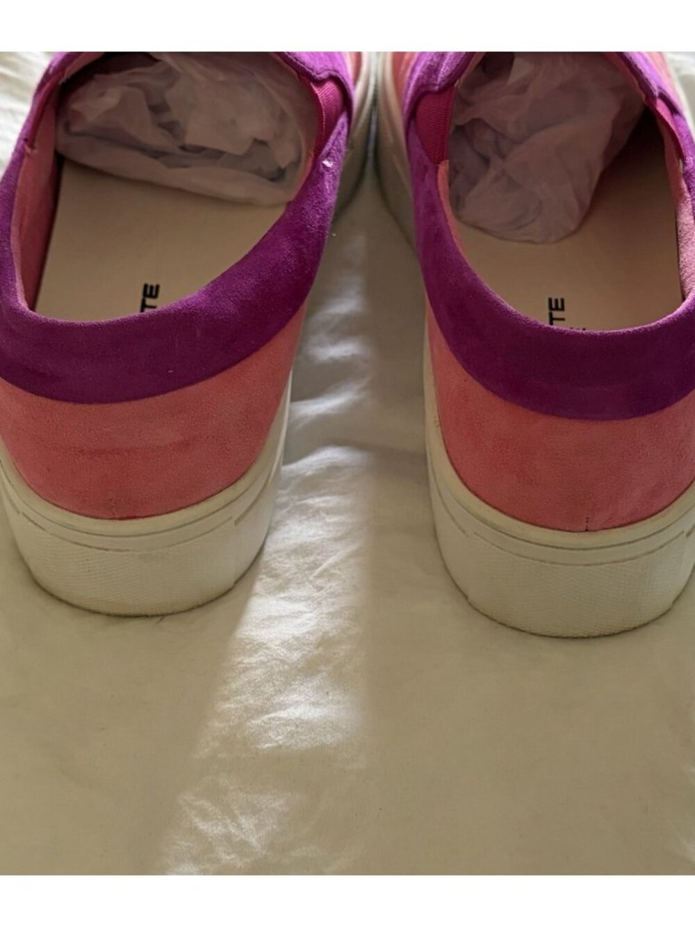 Charlotte Stone Pink & Purple Slip-On Suede Sneakers - Picture 6 of 10